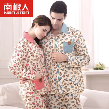 <em>南极人</em>秋季<em>纯棉</em>情侣<em>睡衣</em>家居服长袖卡通动物熊