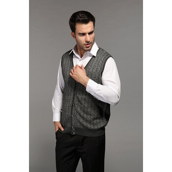 014秋冬新款男装 简约休闲时尚男装<em>无袖毛衣</em>V