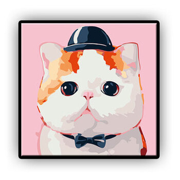 带内框卡通diy数字油画儿童房可爱动漫小动物狗猫萌宠物填色手绘装饰