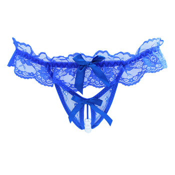 LANSHI 女士镂空<em>开裆</em> 按摩<em>珍珠</em>丁字裤T裤 性感