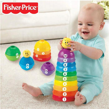 费雪Fisher-Price 宝宝婴幼儿童早教益智玩具 K7166层叠彩虹杯