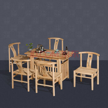 桌阳台小套桌椅原木色白橡木无油漆带电磁炉现代新中式功夫喝茶桌椅