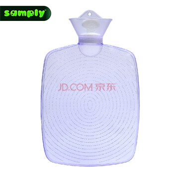 
                                        三朴samply 经典按摩纹 橡胶PVC冲注水热水袋 充水暖水袋防爆暖手宝 暖宫暖手暖腰 按摩（透明 1800ml）                