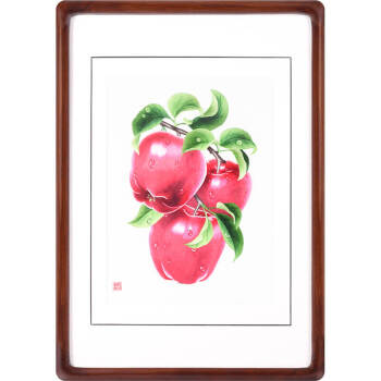 家装软饰 手工/十字绣 祯绣(zhenxiu) 祯绣 手工苏绣画餐厅挂画 苹果