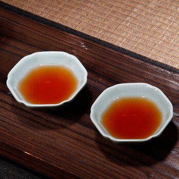 东器汝窑开片木叶杯陶瓷茶杯茶盏茶碗功夫茶具茶道斗笠杯品茗杯 红色