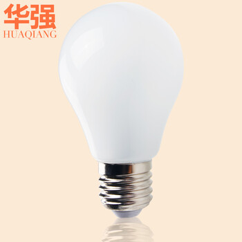 华强 led灯泡E27大螺口超亮360度发光全玻璃球泡 喷白款白光 3W