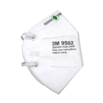 3M 9502 折叠式口罩 防PM2.5口罩 防雾霾颗粒物口罩 头带式口罩 免保养防护口罩5个/包