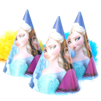 
                                        孩派HighParty生日派对用品 生日帽子 生日装扮 冰雪奇缘圆锥帽1个                