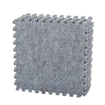 爱丽思IRIS防滑树脂拼接绒面地垫9片装 灰色 JTM-32_CPT 320x320x10(MM)