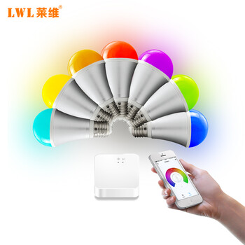 莱维LED智能灯泡led智能灯手机WIFI无线智能家居智能七彩灯 ktv灯光 摩灯RGB