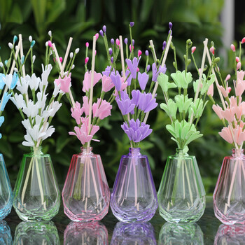 心心香印无火香薰精油套装礼盒装 插花室内藤条家用房间香水 净化除味 海洋&水晶蓝色