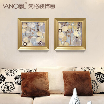 梵格 美式装饰画客厅现代简约餐厅玄关有框画油画背景墙画挂画 D 50x50