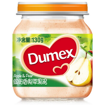 Dumex多美滋缤纷香梨苹果泥 6个月+ 130g/罐 法国进口辅食