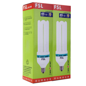 
                                        
                                        佛山照明 （FSL）T5节能灯4U-45W-E27日光色 2支装                
