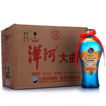 洋河大曲 38度 整箱装白酒 500ml*6瓶 口感绵柔浓香型