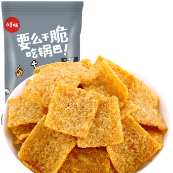 百草味 休闲零食 小吃 香脆膨化食品 烧烤味小米锅巴80g/袋