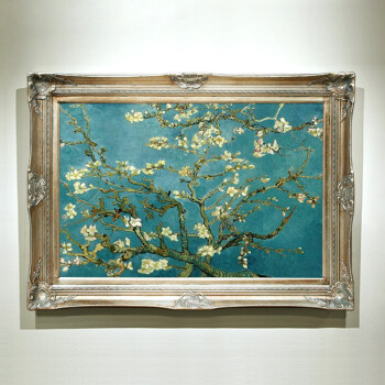 凤之舞 名画梵高手绘油画花卉盛开的杏花欧式客厅油画