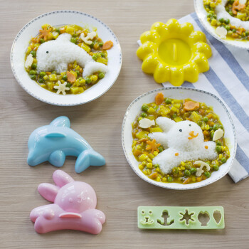 博咖(boncool) 摇一摇乐圆球形饭团模 兔子海豚米饭模具 儿童辅食便当