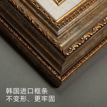 简一画廊 美式客厅沙发背景墙装饰画欧式有框壁画室内双联挂画玄关画走廊过道挂画 茶花与鸽 欧花金+小麻金框(A款画芯)50*90