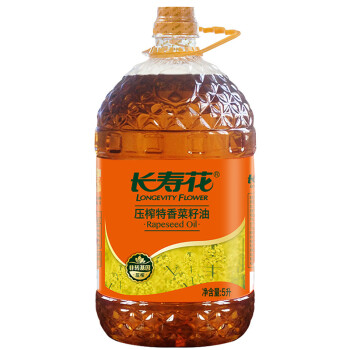 长寿花 非转基因 食用油 压榨特香菜籽油5L