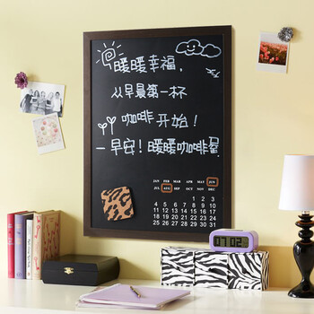 
                                                            精耐特（KINNET） 创意磁性黑板留言板多功能写字板电表箱竖款遮挡板挂式照片便签客厅墙饰 深咖色 60*45cm                