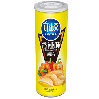 可比克 香辣味 薯片 办公室休闲膨化零食 105g 新旧包装随机发放