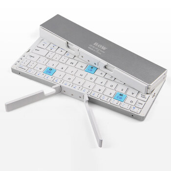 航世（BOW）HB199 多设备折叠无线蓝牙键盘 通用办公小键盘 银色