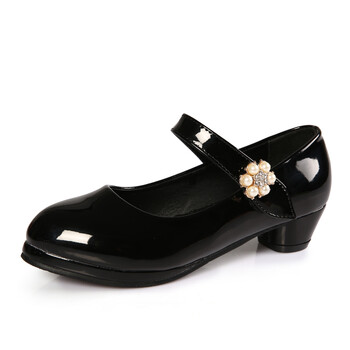 2017春秋款儿童四季鞋 女童黑色皮鞋公主鞋白