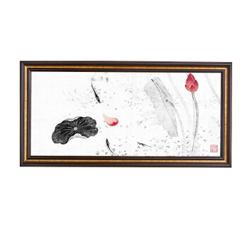 箱电源开关盒电表盒电表箱装饰画走廊长幅挂画新中式兰花 蒲塘秋艳a