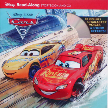 英文原版 赛车汽车总动员3 Cars3 Read Along Storybook 附CD 迪士尼独立阅读有声绘本 经典儿童图画故事书 迪士尼动画电影