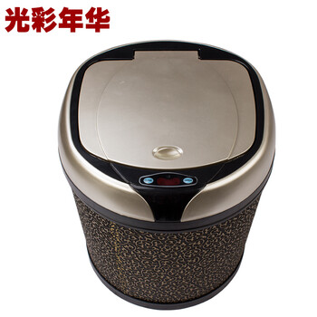 光彩年华 智能感应垃圾桶 实用个性节创意家居厨房生活用品 居家日用品百货新奇特 黑色充电款6L
