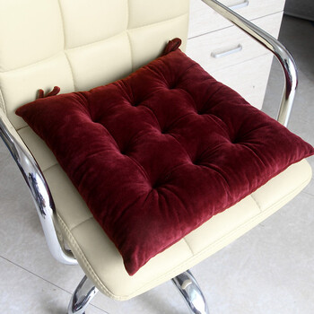 晟旎尚品 坐垫 椅垫 水晶绒超柔靠垫 酒红色 40