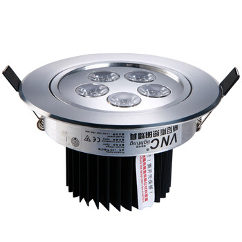 V-POWER LED射灯全套天花灯筒灯一体化 大功率5W背景墙灯高亮款A02-5 暖白光