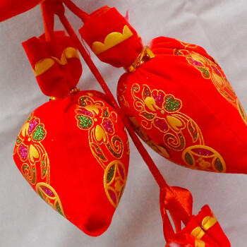 俊艺喜庆挂件传统绒布乔迁挂件红色节庆喜庆过新年品挂饰装饰福袋喜庆挂件