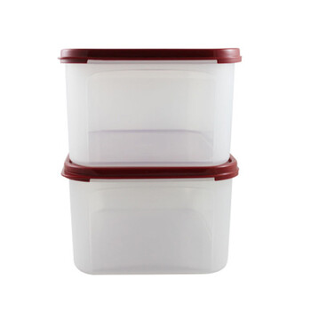 特百惠TupperwareMM方形2号2件套干货储藏保鲜盒2.6L每个
