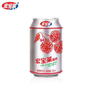 宏宝莱 碳酸饮料荔枝汽水330ml*24听 整箱