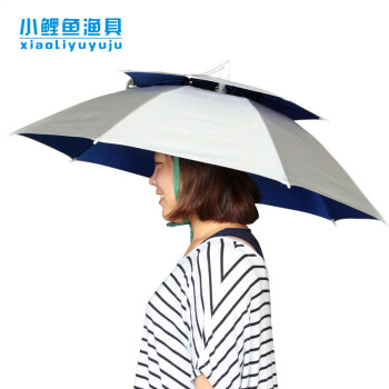 头戴式遮阳伞帽 垂钓伞 折叠钓鱼伞帽 钓鱼防晒帽 户外雨伞 水滴纹