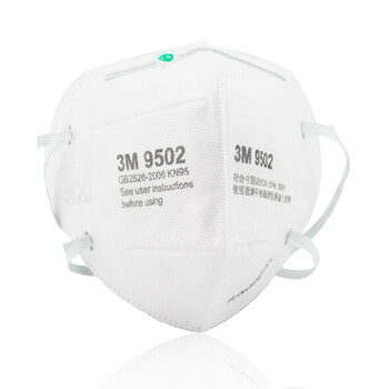 3M 9502 折叠式口罩 防PM2.5口罩 防雾霾颗粒物口罩 头带式口罩 免保养防护口罩5个/包