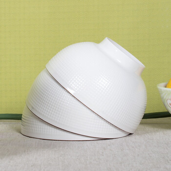 雅诚德米饭碗 陶瓷碗套装(5英寸)日式餐具莱思直口碗(6只装) 粉色