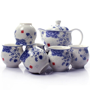 
                                        云品家居 茶具套装陶瓷功夫茶具 防烫双层杯整套茶具 玲珑牡丹双层杯ST                