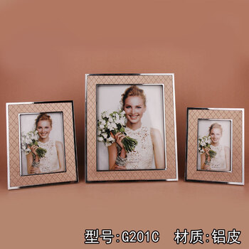 乔迁生日结婚纪念相框礼物创意金色6 7 10寸影楼婚纱照相框组合摆台 生日新婚礼物像框 G201C 10寸