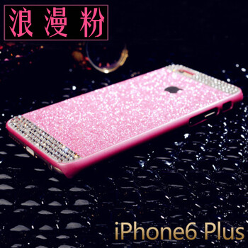 一口米  iphone6puls手机壳韩国潮 苹果6 4.7/5.5金属奢华水钻闪粉保护套 土豪金 I6p
