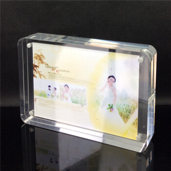 
                                                                                圆角摆台 亚克力相框架 双面透明磁铁相框 仿水晶6寸7寸8寸10寸 透明圆角 7寸20MM厚                