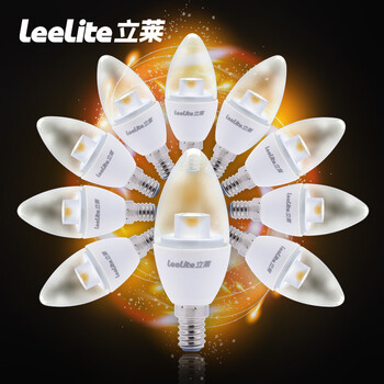 立莱leelite led蜡烛灯泡 e14小螺口LED球泡 烛泡节能灯具  10支装 4W
