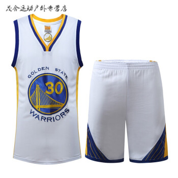 2017新款curry30号库里球衣刺绣套装 金州勇士队库里篮球服套装 白色