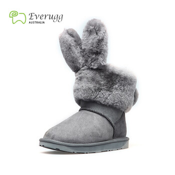 everugg 郑恺代言兔子鞋雪地靴2017冬季防寒保暖雪地靴女款羊皮毛一体