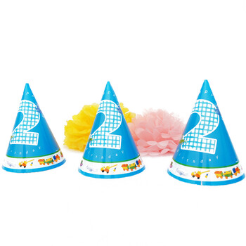
                                        孩派HighParty生日派对用品//生日帽子//生日装扮//二岁男孩圆锥帽1个                