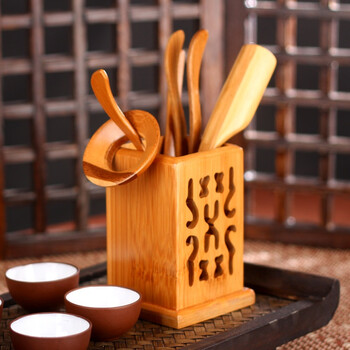 
                                        
                                                            品茶忆友 茶具配件 茶道六君子茶针茶勺茶夹竹制品茶匙（万福）                