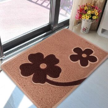 
                                        
                                        青苇 双色丝圈 防滑地垫 入户门垫 60*90cm 花朵 卡其底色                