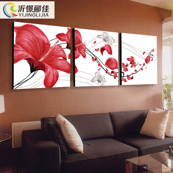 水晶装饰画挂画客厅现代卧室壁画挂画装饰画餐厅装饰画挂画三联无框画装饰画抽象装饰画挂画墙画 W03 60*60 三件套